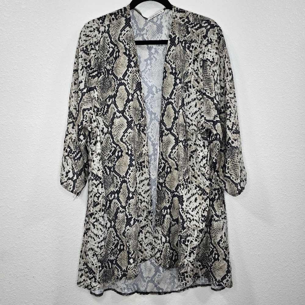 Pink Milly Womens Cardigan Short Sleeve Animal Print Size XL